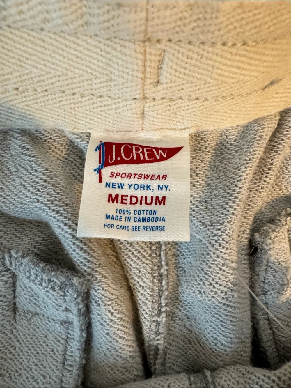 J. Crew Men's Heather Gray Drawstring Athletic Shorts Medium NWT